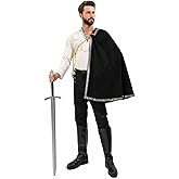 Renaissance Shawl Half Shoulder Cape For Men Medieval Cavalier Cloak Ren Faire outfit Halloween LARP Costume