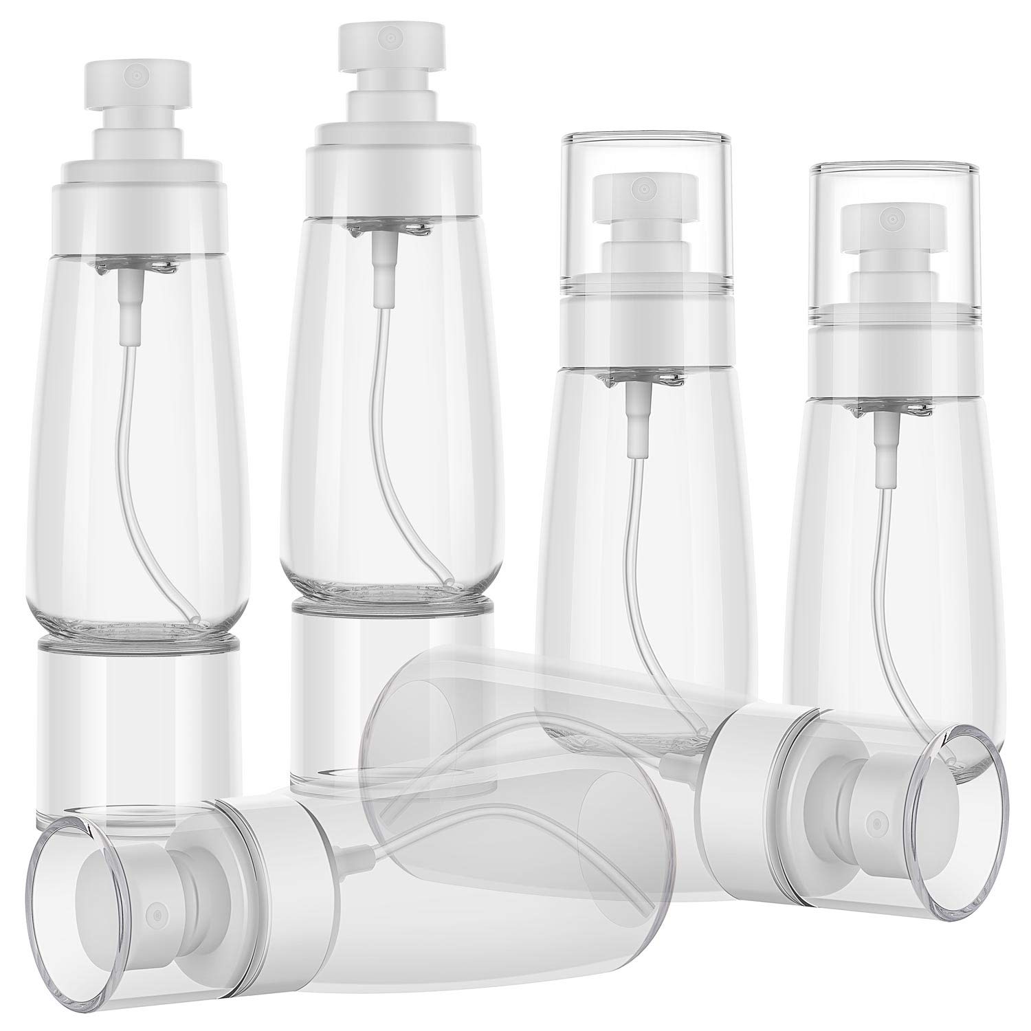 6 Packs Empty Spray Bottles, 2oz /60ml Travel Fine Clear Mist Bottle Small Refillable Cosmetic Sprayer for Essential Oils Skincare Lotion Perfume : Beauty