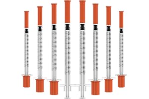 IABDASYET U-100 Disposable Syringes with Needle,1ml/cc,30G 5/16"(8mm) Needle (30 Pack), Individually Wrapped