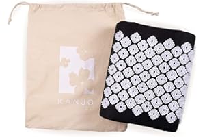 Kanjo FSA HSA Eligible Acupressure Cushion | Memory Foam Acupressure Pillow for Back and Sciatica Pain | 100% Cotton Linen Cover