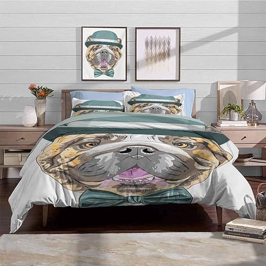 Duvet Cover Set Quilt cover English Bulldog Lightweight
