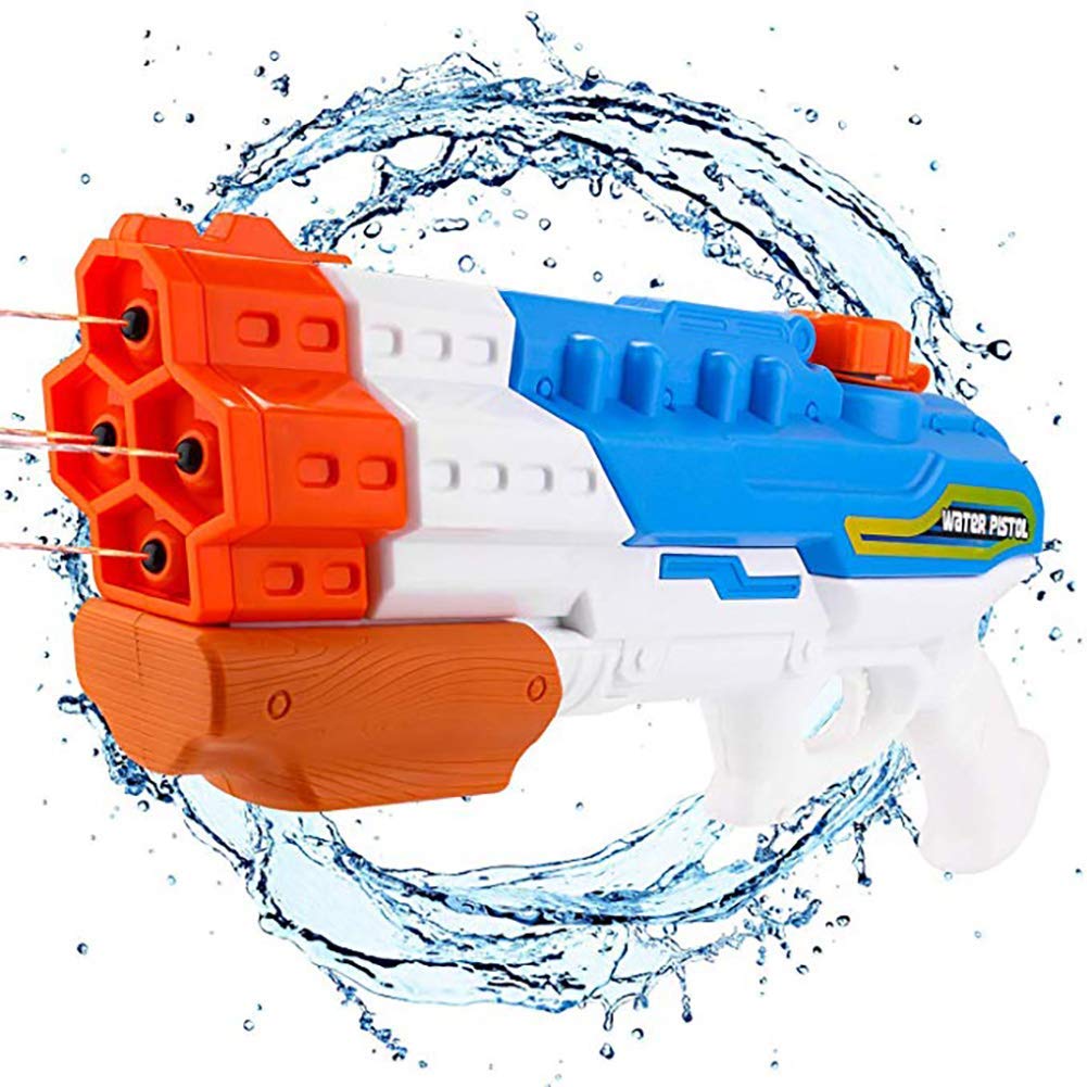 Moonlove Big Powerful Water Gun 4 Nozzles Pump Action 10m Long Distance