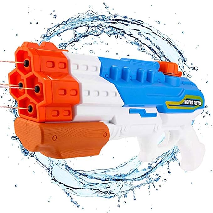 Moonlove Big Powerful Water Gun 4 Nozzles Pump Action 10m Long Distance