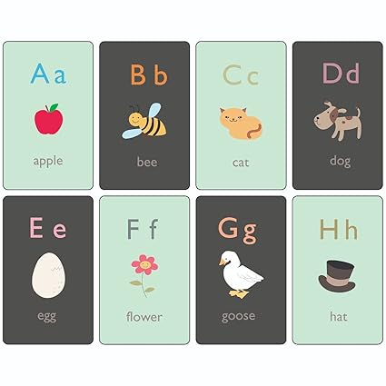 Paper Plane Design Alphabets ABC Flash Cards Laminated 3.5 inch x 5.5 inch Waterproof (Style 1)