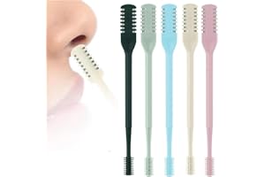 limveso 2-in-1 Nasal Hair Cutter, Upgrade 360° Nostril Hair Remover Tool, Portable Manual Double Sided Nose Hair Knife, Nasal Hair Cutter for Men Women, Soft Cleaning Brush (Multicolor, 5pcs)