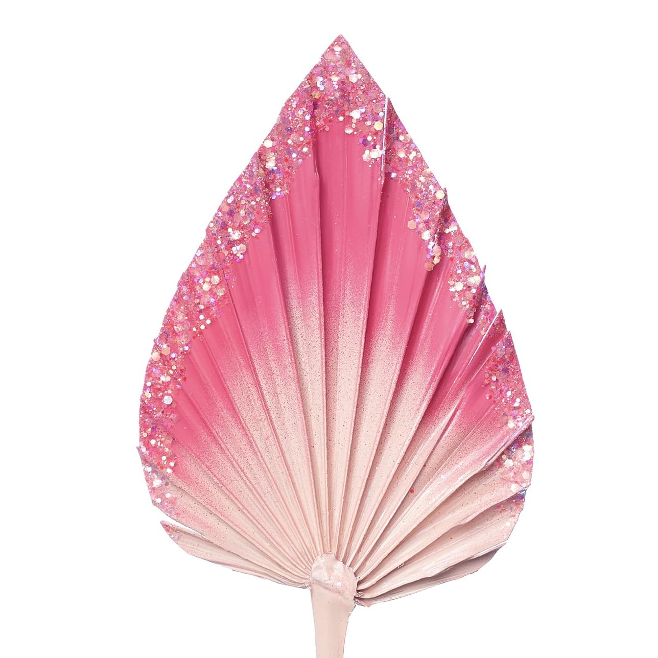 The Baked Studio - Dried Palm Leaf Leaves Palm Spear Cake Topper for Cake Decoration (Pink Glitter Ombre)