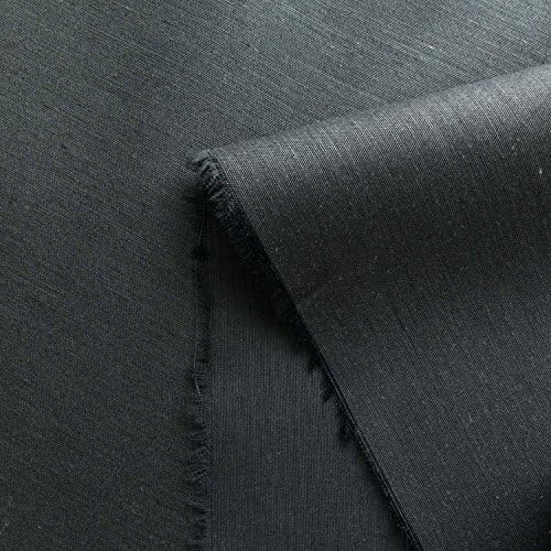 58"w Black Nylon Lining Fabric with Light Grain Water Repellent Strong Lightweight Smooth - 1 Yard