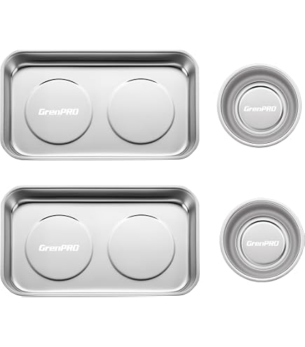 EHOMEA2Z Magnetic Bowl – Strong Neodymium Magnet Tray For Nuts, Bolts, Screws & Small Parts, Stainless Steel With Rubber Base