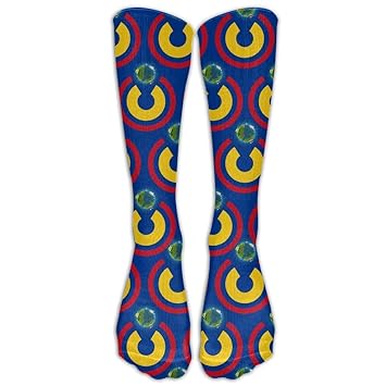Colombia Flag Eat The Earth Compression Socks Soccer Socks High Socks Long Socks for Running,