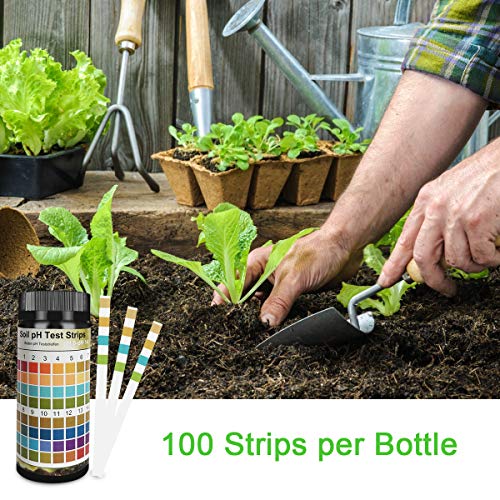 FUNSWTM Soil pH Test Kit, Soil Testing Kit, 100 Tests Soil PH Strips for Testing Soil,Garden