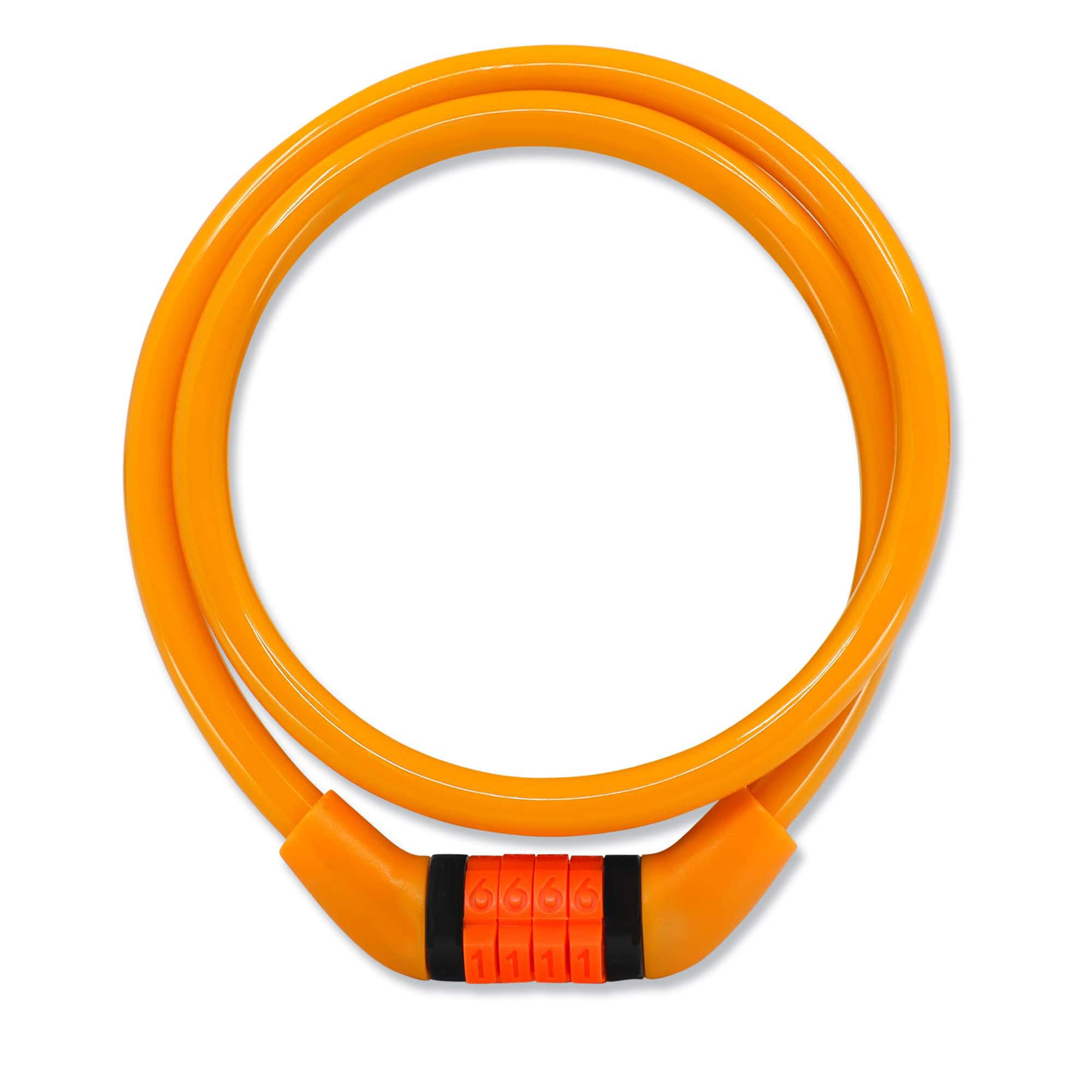 Crazy Safety Orange Children's Bike Lock | Weatherproof Combination Lock for Bicycles | Easy handling | Cable Lock Code Combination| Children's Bicycle Lock Girls and Boys | Bicycle Accessories