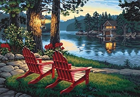 Xcdiscount Paintworks Peinture Par Numero Soiree Adirondack Toys