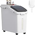 YITAHOME Large Ingredient Flour Storage Bin, Commercial Rice Storage Container Bulk Flour storage Bins with Wheels,Scoop,Lid and scale, Rice Bin for Kitchen