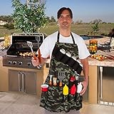 EZ Drinker Grill Master Grill Apron and Accessory Holds Beverages and Tools, Camouflage
