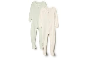 Amazon Essentials x Sofia Grainge Unisex Toddlers and Babies' Snug-Fit Cotton Footed Pajamas, Pack of 2