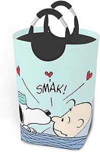 KSHGZH Laundry Basket Collapsible Laundry Hamper - Charlie Brown & Snoopy Clothes Bag Storage Basket, Folding Washing Bin 50l