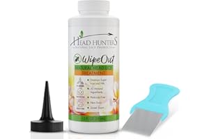 HEAD HUNTERS NATURAL LICE PRODUCTS Head Hunters Lice Treatment Kit - Wipeout Natural Lice Treatment Extra Strength Family Head Lice Shampoo & Lice Comb - Kills Lice, Super Lice, and Nits - Head Lice Treatment for Adults & Children