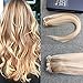 Sunny Weft Blonde Hair Extensions Real Human Hair Sew in Remy Hair Extensions Strawberry Blonde Highlights Bleach Blonde Hair Bundle Double Weft Extensions Blonde Highlights 100g 18inch