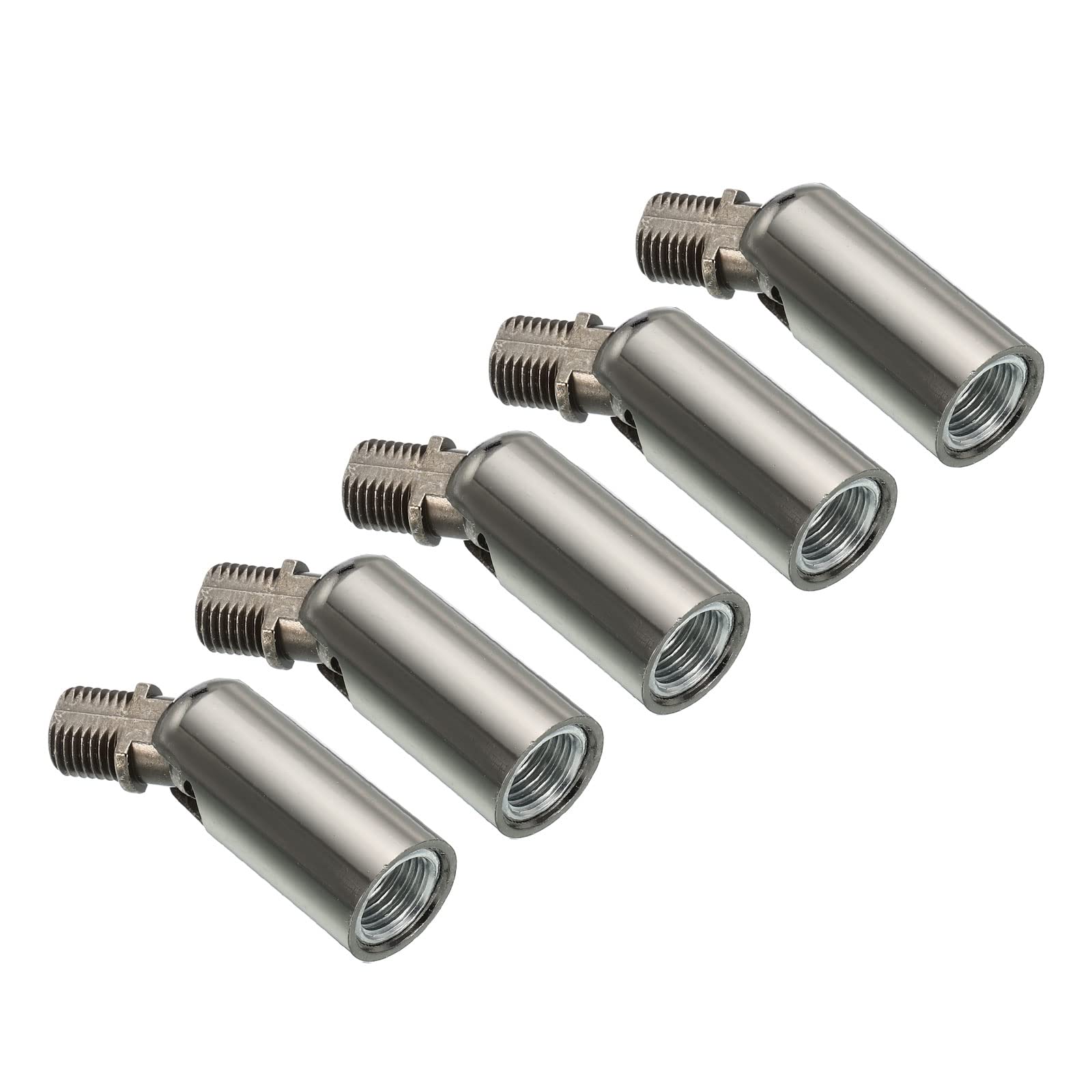PATIKIL Sloped Ceiling Light Adapter, 5 Pack 180 Degree M10 Thread Chandeliers Ceiling Pendant Lighting Adapter for Angle or Irregular Ceiling, Polish Black