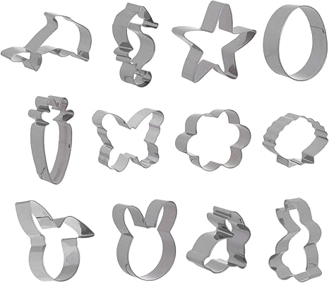 Amazon Nuobesty 12個イースタークッキー カッターウサギニンジン卵蝶バニービスケットフォンダンカッター春ビスケット金型ベーキング子供のためのツールイースターパーティー好意 ランダムスタイル クッキー型 オンライン通販