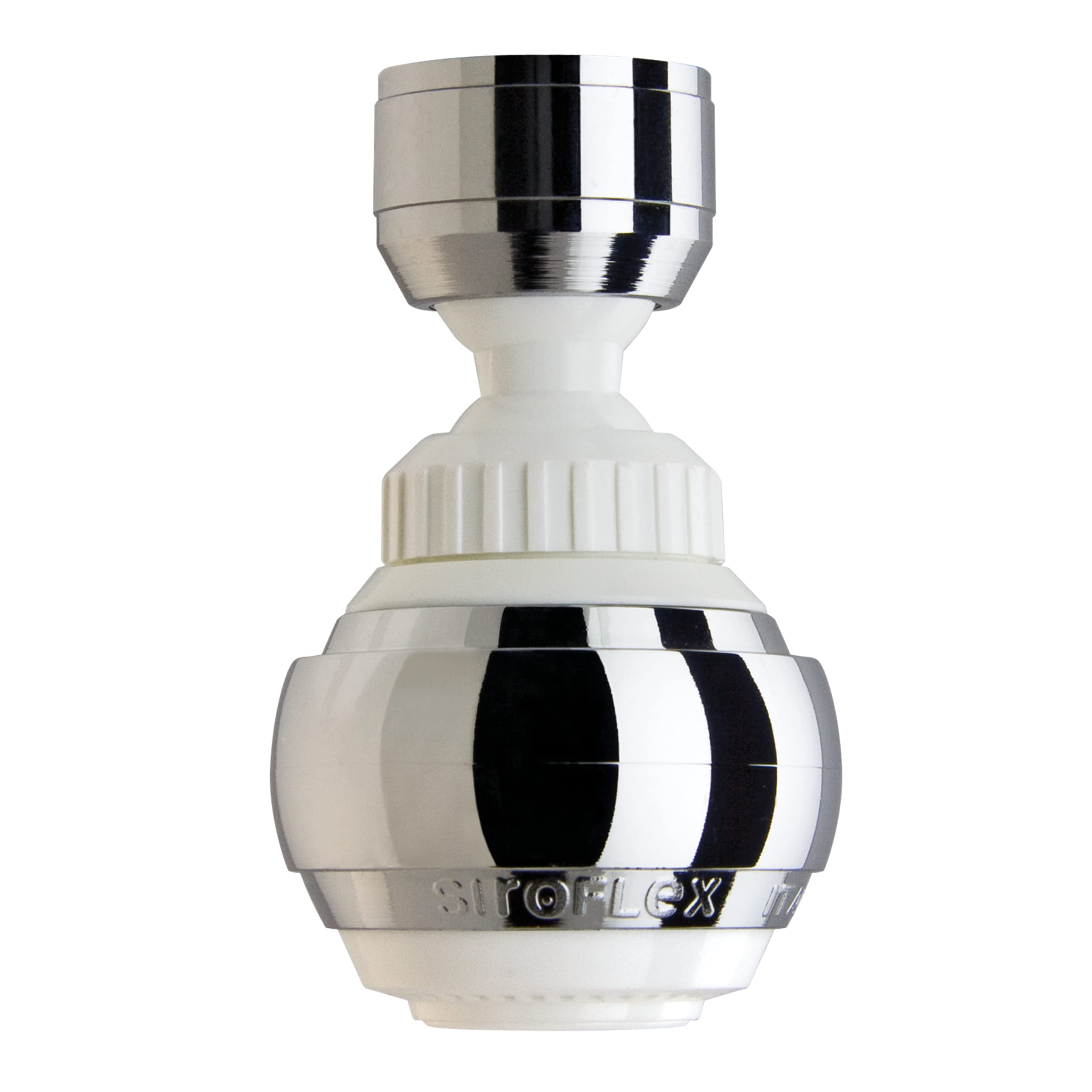 Siroflex 2525/50S Saturn Aerator Shower Tap Sprayer Kitchen Faucet Made in Italy Chrome White | Faucet Aerator with Swivel | Aerator for Water Saving Faucets and Filter