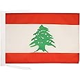 Lebanon Flag 18'' x 12'' cords - Lebanese SMALL flags 30 x 45cm - Banner 18x12 in - AZ FLAG