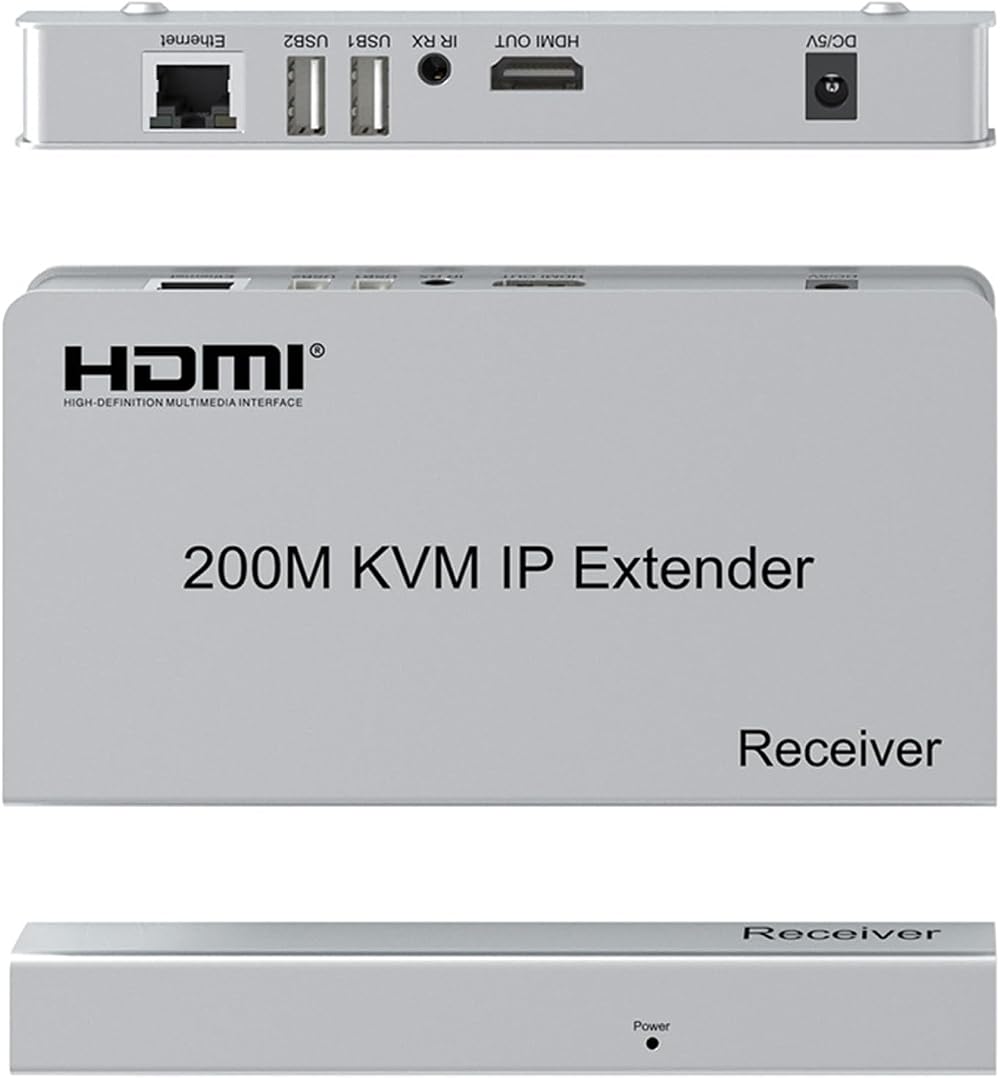 XYKJOBC 200M HDMI KVM IP Extender Cat6/6a 1080P USB Mouse Keyboard RX