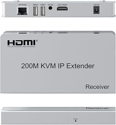 XYKJOBC 200M HDMI KVM IP Extender Cat6/6a 1080P USB Mouse Keyboard RX