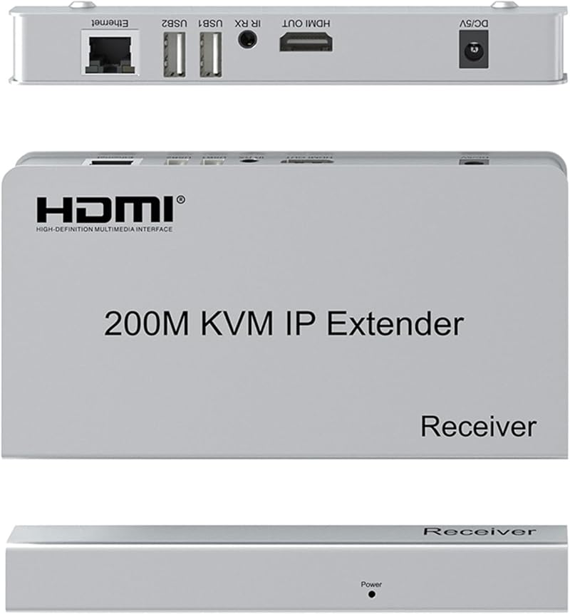 XYKJOBC 200M HDMI KVM IP Extender Cat6/6a 1080P USB Mouse Keyboard RX