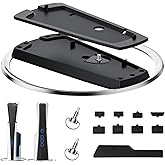 Vertical Stand for P5 Pro, P5 Slim & P5 Consoles (Digital/Disc) with 9 Silicone Dust Plugs - Anti-Slip Base, Anti-Tip Design, Secure Screw, Accessories, Compatible with P5 Pro, Slim & 5 Models