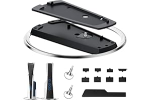 OLCLSS Vertical Stand for P5 Pro, P5 Slim & P5 Consoles (Digital/Disc) with 9 Silicone Dust Plugs - Anti-Slip Base, Anti-Tip Design, Secure Screw, Accessories, Compatible with P5 Pro, Slim & 5 Models