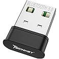USB Bluetooth Adapter for PC Receiver - Techkey Mini Bluetooth 5.0 EDR Dongle transmitter for Computer Desktop Transfer for L