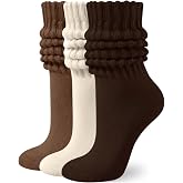 Womens Scrunch Slouch Socks Cushioned Cozy Cotton Retro Slouchy Crew Socks