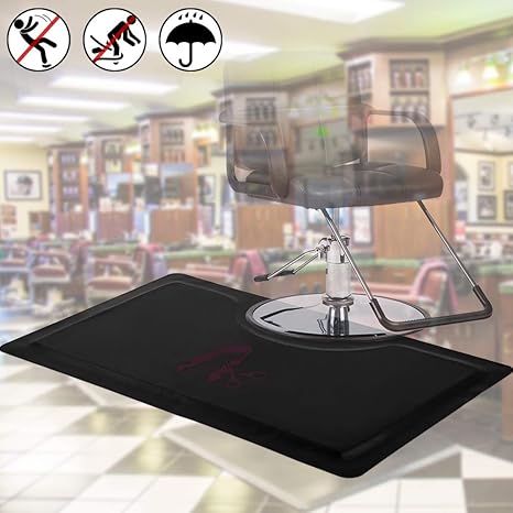 3 X 5 Salon Barber Shop Chair Anti Fatigue Floor Mat For Hair Stylist Rectangle 1 2 Thick Black