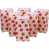 ysmile Strawberry Favor Bag Party Treat Bag Small Gift Bag Paper Birthday Decoration for Kid 24 ct