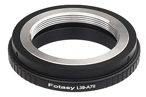 Fotasy Copper Adjustable Leica M39 Lens to E Mount Adapter, LTM 39mm FE Mount, Compatible with Sony a7 a7R a7s II III IV a9 a7c Alpha 1 a6600 a6500 a6400 a6300 a6100 a6000 a5100 a5000 a3500 ZV-E10