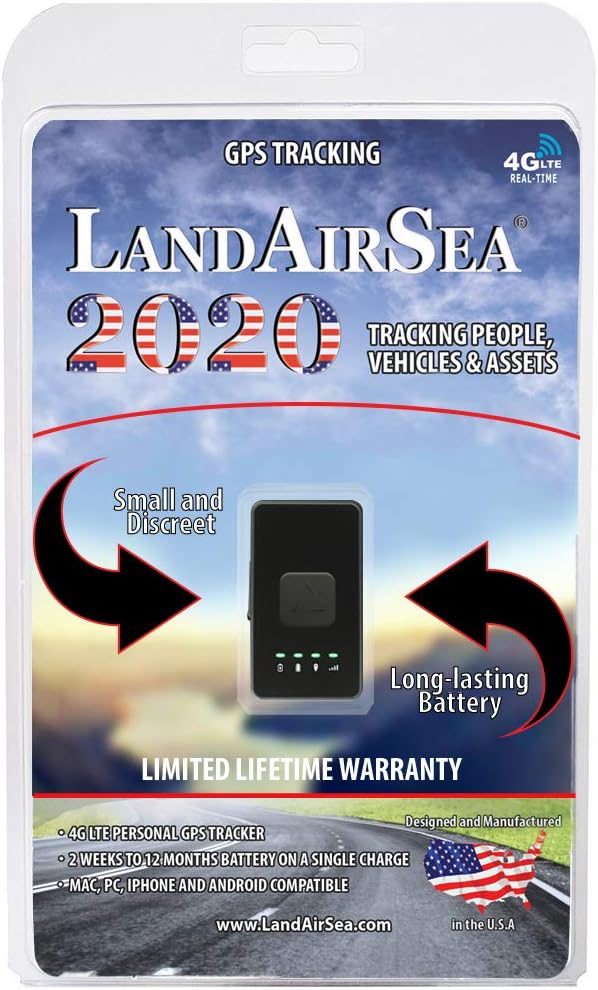 LandAirSea 2020 Real-Time 4G LTE GPS Tracker for Personal, Vehicle and Asset Location Tracking (USA Version) - Monthly Subscription Required