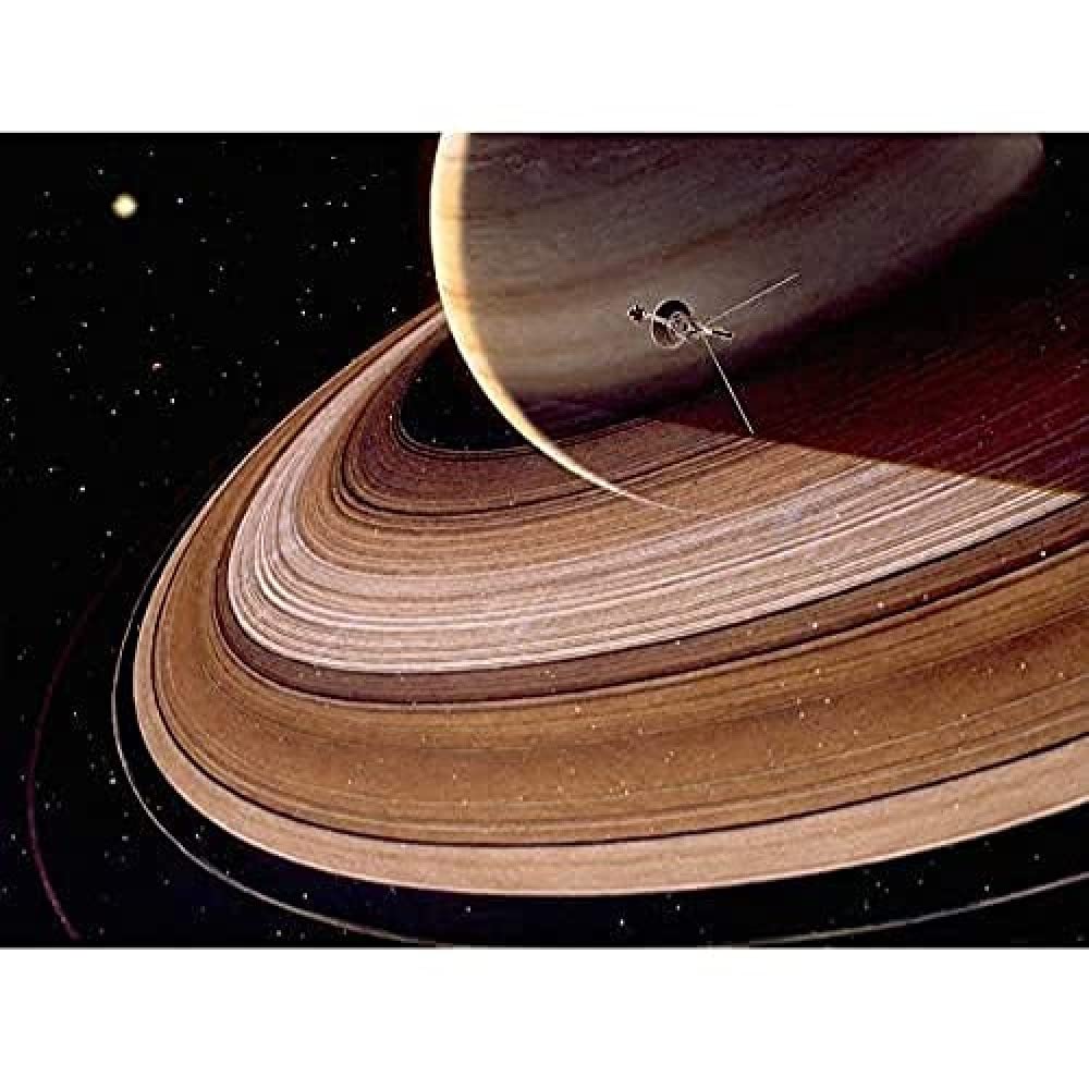 Davis Space Probe Voyager 2 Saturn Rings Illustration Art Print Canvas Premium Wall Decor Poster Mural