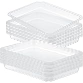 24 Pcs Plastic Art Trays Activity Craft Tray Organizer Serving Tray Stackable Storage Sand Trays for School Painting Beads Office DIY Projects (11.2 x 8. 07 x 1.1 Inch)(Clear)
