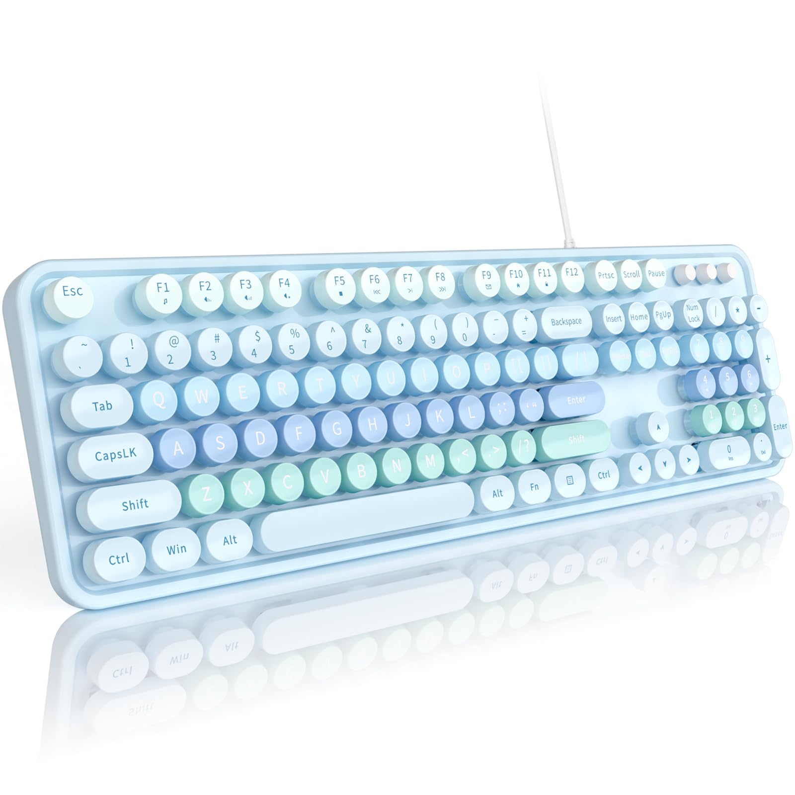 MOFII Keyboard Wired Large Print, Computer Keyboard