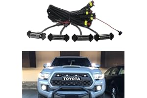 GTINTHEBOX 4pcs Smoked Lens Grill Lights White LED for 2016 2017 2018 2019 Toyota Tacoma TRD PRO Grille