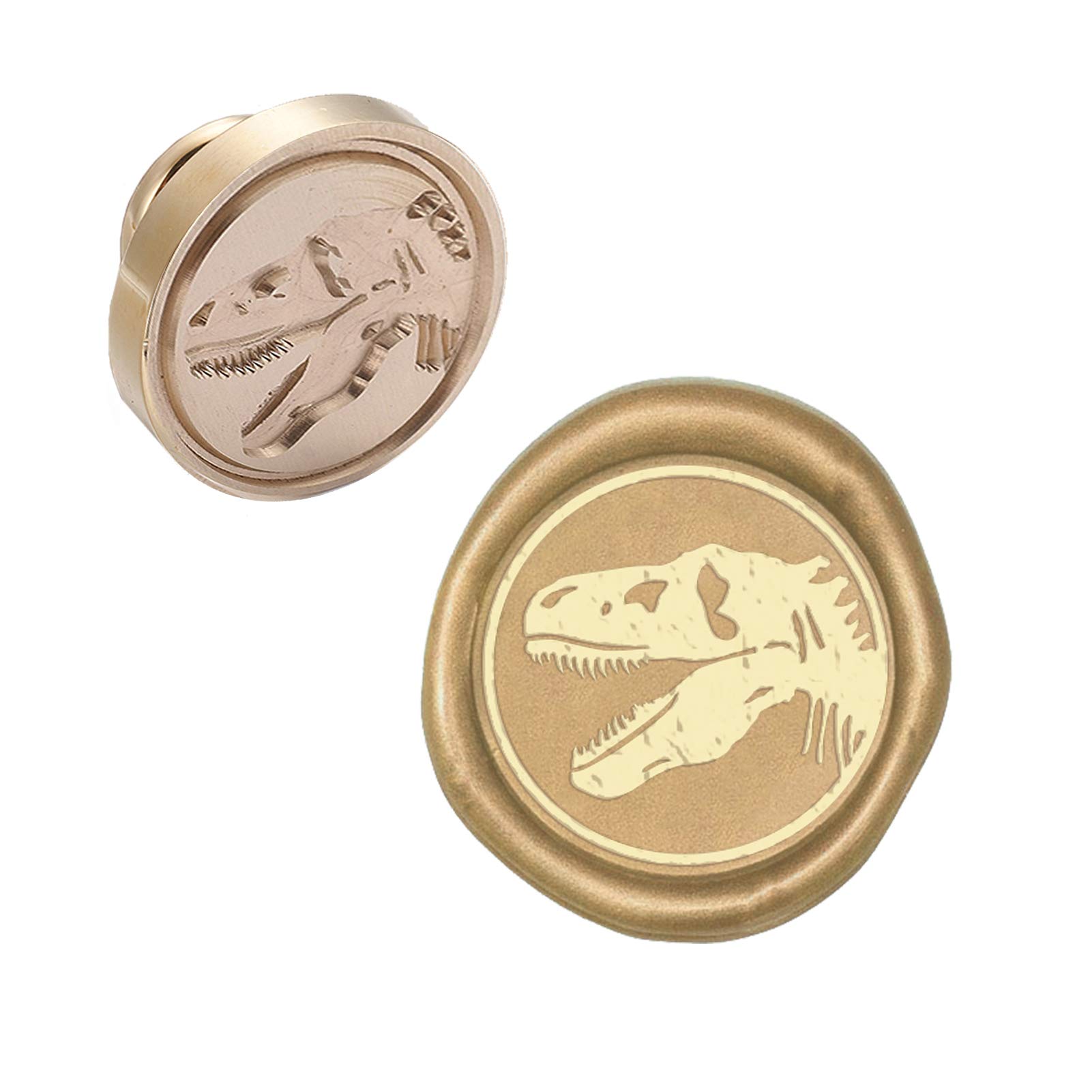 CRASPIRE Wax Seal Stamp Head Dinosaur Removable Sealing Brass Stamp Head for Creative Gift Envelopes Invitations Cards Decoration