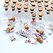 LEFV Mini Cork Top Glass Bottle Vial Charm Kit 3/4 Inch - 50pcs 0.5ml Clear Bottles with Corks & 50pcs Eye Screws - Miniature Empty Sample Jars Message Bottle Small Tiny Size