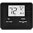 ELECTECK Non-Programmable Digital Thermostat for Home, up to 1 Heat/1 Cool with Large LCD Display, Compatible with Single Stage Electrical and Gas/Oil System, Black