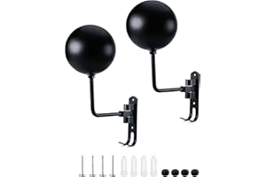 ITEQ 180° Helmet Hanger Wall Mount, Motorcycle Helmet Holder, Helmet Display Stand, Helmet Rack with Metal Hooks, Easy Storage for Helmets, Caps, Sportswear, Hats, Coats & Motorcycle Gear (2 Pack)