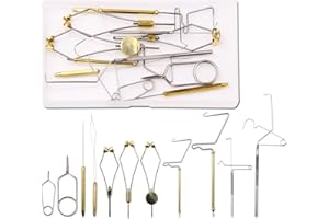 Fly Tying Tool Kit Includes Bobbin Finisher Scissors Hackle Hair Stacker Fly Fishing Fly Tying Equipmets Set