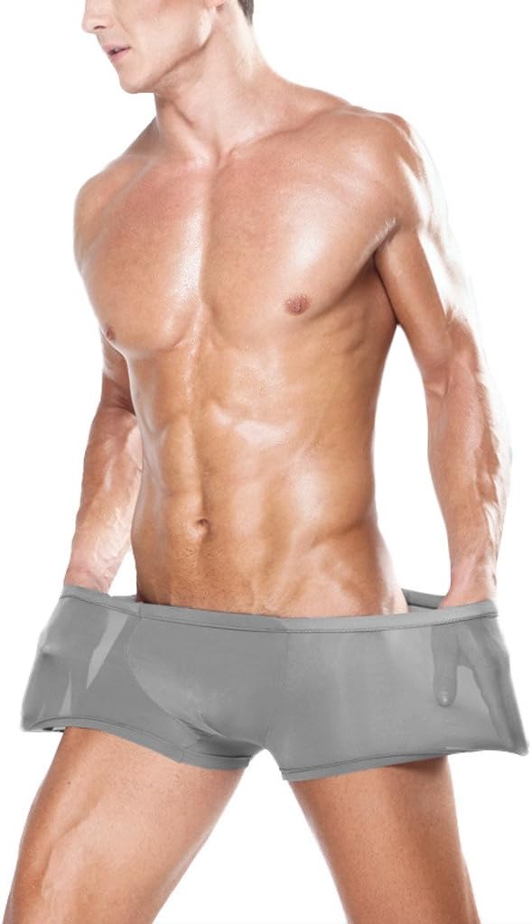 Men's Sexy Low Rise Ice Silk Boxer Briefs Underwear Smooth Super Thin Breathable Basic