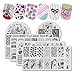BEAUTYBIGBANG 6Pcs Nail Stamping Plates Set Valentine's Day Sweetheart Flower Winter Image Templates Nail Art Stamping Kits DIY Salon Design