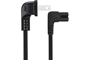 GOFFEU Power Cord for Samsung TV 2-Prong L-Shaped AC Power Cord UN40 UN43 UN48 UN49 UN50 UN55 UN60 UN70 UN75 UN65KS8000F Smart 4K, Compatible for LG, Sony, Sharp Panasonic, TCL TV Replacement (6FT)