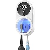 KIEROFIRT Toothbrush Holder and Cleaner Razor Holder/Dryer Light Cleaning and Air Drying Automatic Ratating Cover Rechargeable Wall Mounted for Bathroom Portable for Trip